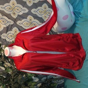 PRO Player large athletic warmup jacket white red with Bowsher Rebel Tshirt XL